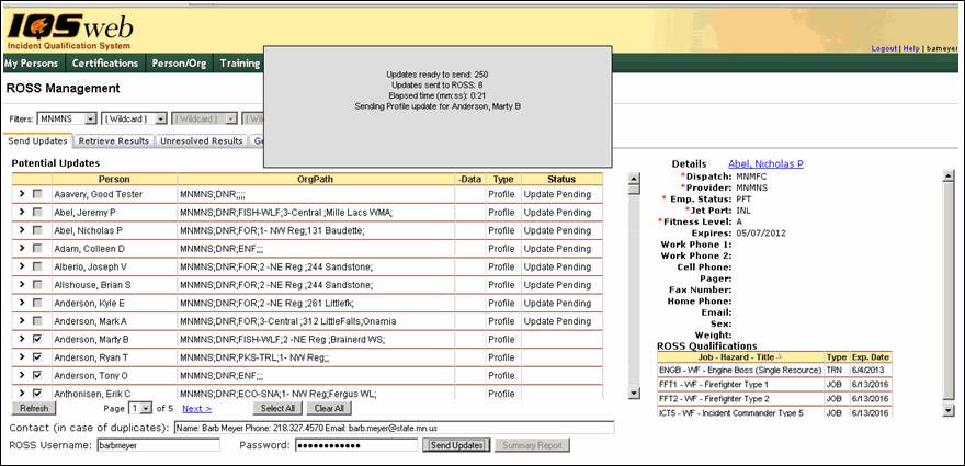 Send Updates Processing Message