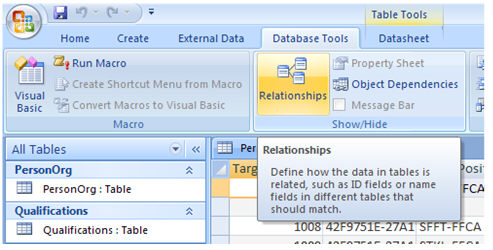 Database Tools - Relationships